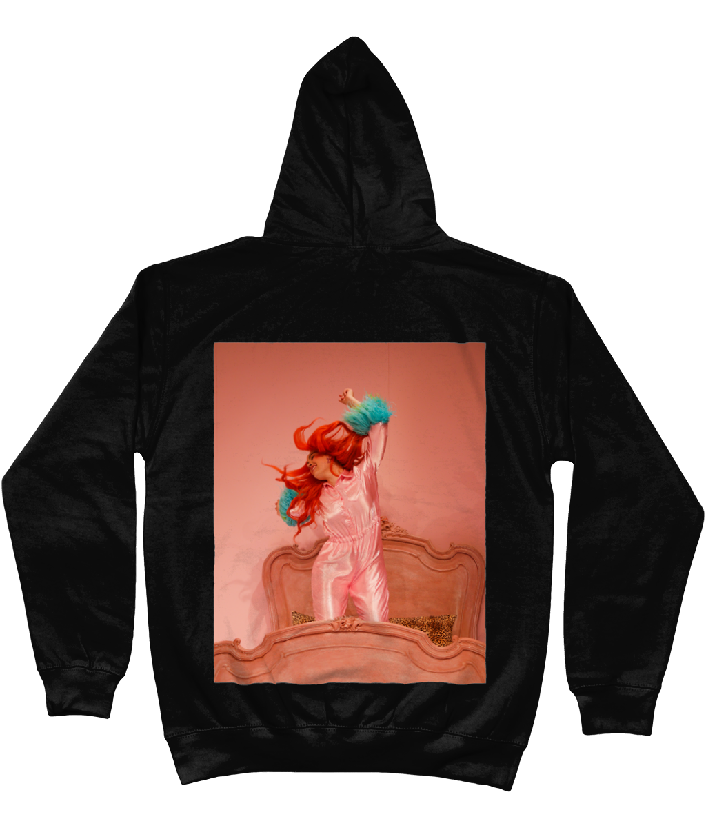 Chance My Heart Hair Flip Hoodie - White / Black