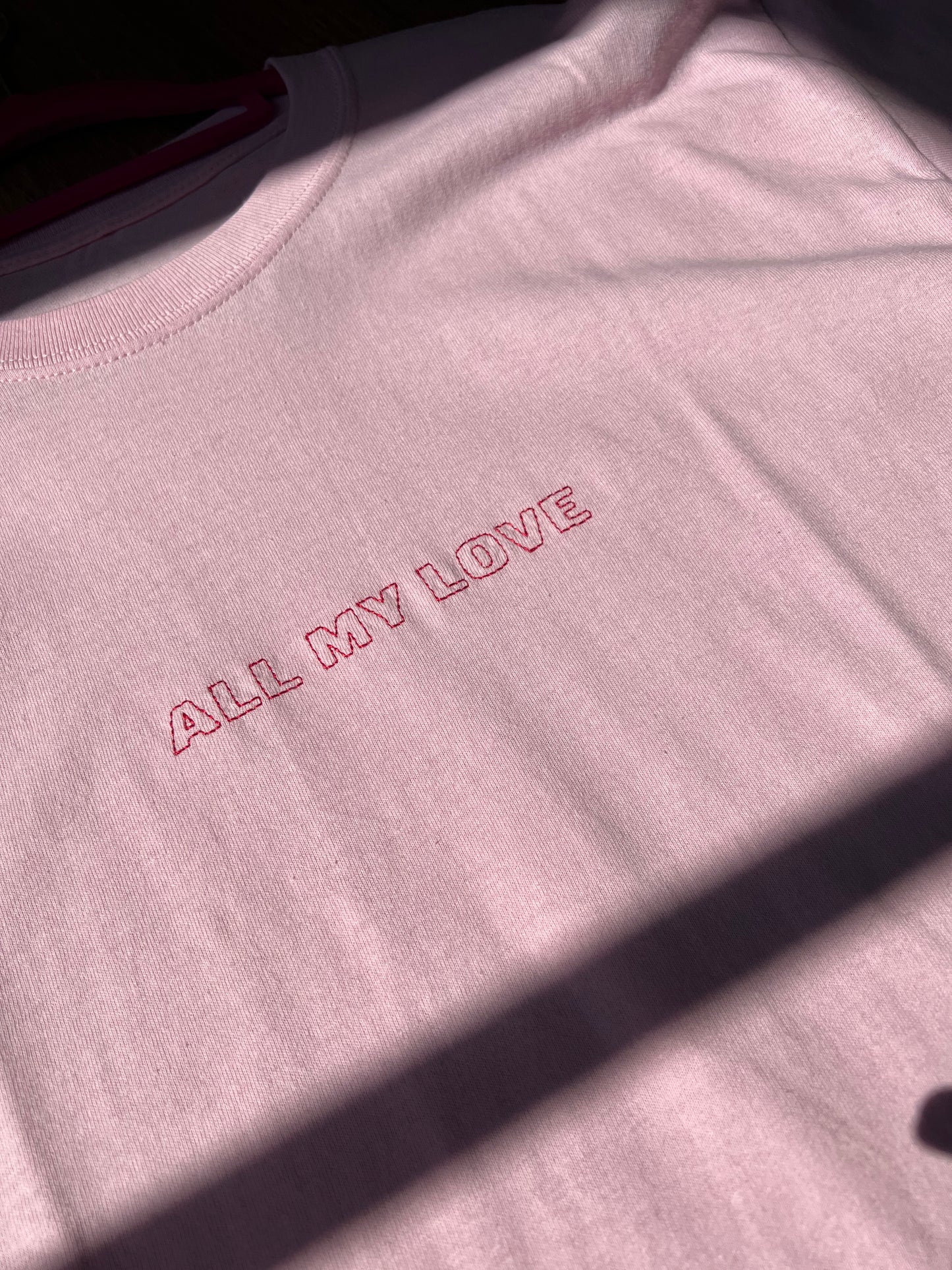 All My Love E.H Embroidered T Shirt - Pink
