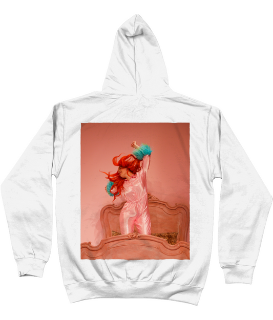 Chance My Heart Hair Flip Hoodie - White / Black